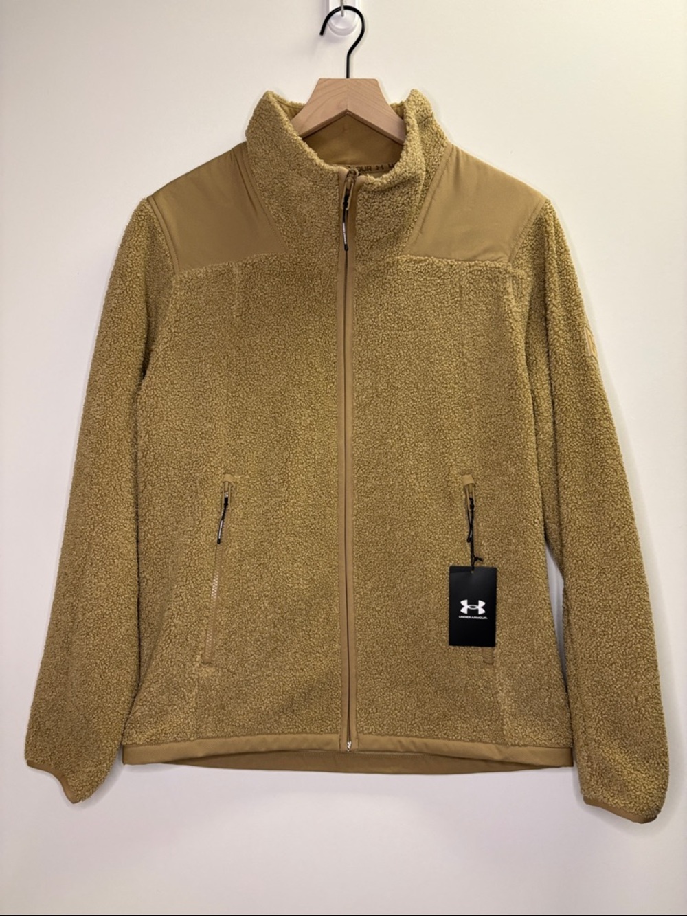 Under Armour Men's Mission Jacket Brown (1378845-263) Teddy Fuzzy Small NEW